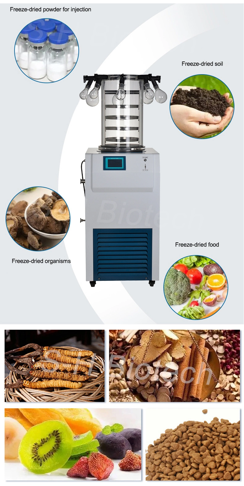 China Small Home Dried Food Fruit Vegetable Vacuum Freeze Dry Dryer