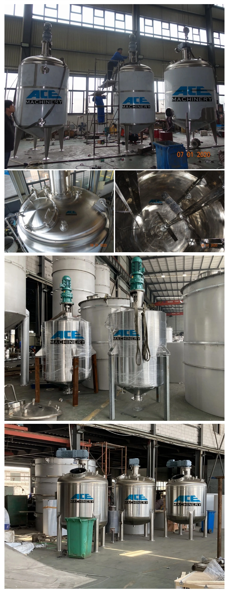 Factory Price Stainless Steel Steam Heating High Pressure Mixing Vessel Industrial Chemical Resin Bio Jacketed Reactor