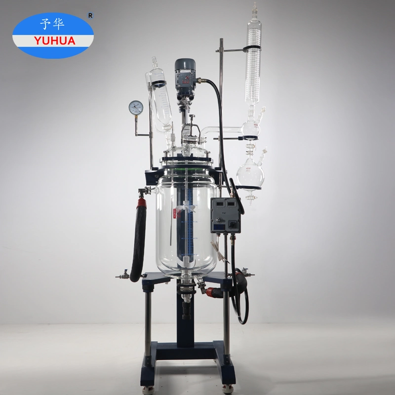Ysft-100L 100L High Quality Stirred Tank Single Layer Jacketed Glass Reactor for Lab