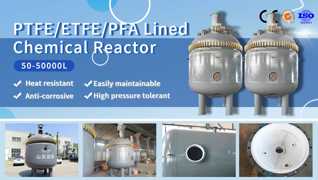Tanglian Group PTFE ETFE PFA Lining Coated Mixing Tank Reaction Tank Chemical Reactor