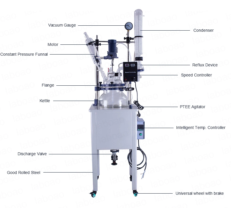 Lab Scale Equipment Single Layer Heater Glass Reactor Manufacturer