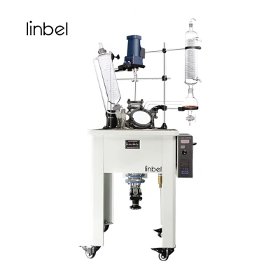 10L Industrial Chemical Mixing Equipment Single Layer Glass Reactor