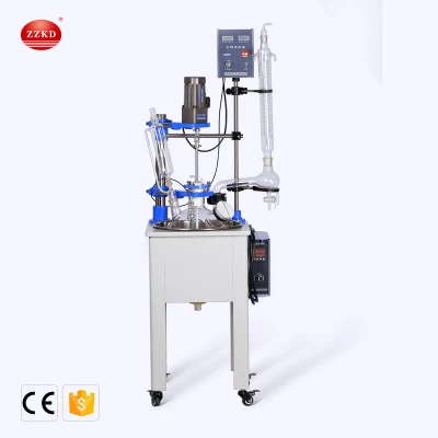 CE 10L Lab Chemical Machinery Electric Heating Mantle Single Layer Glass Reactor with Electric Heating Mantle